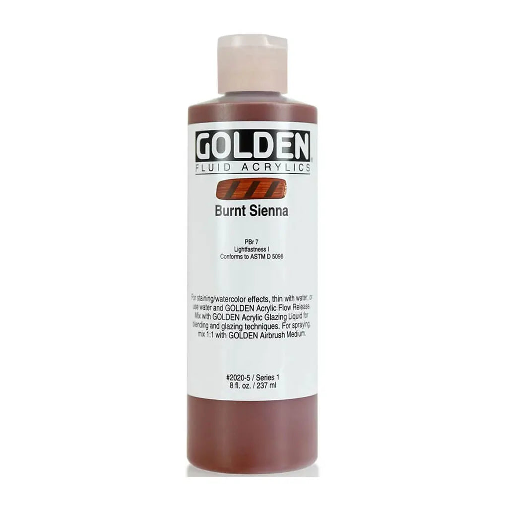 Golden Fluid Acrylic 8oz Burnt Sienna S1