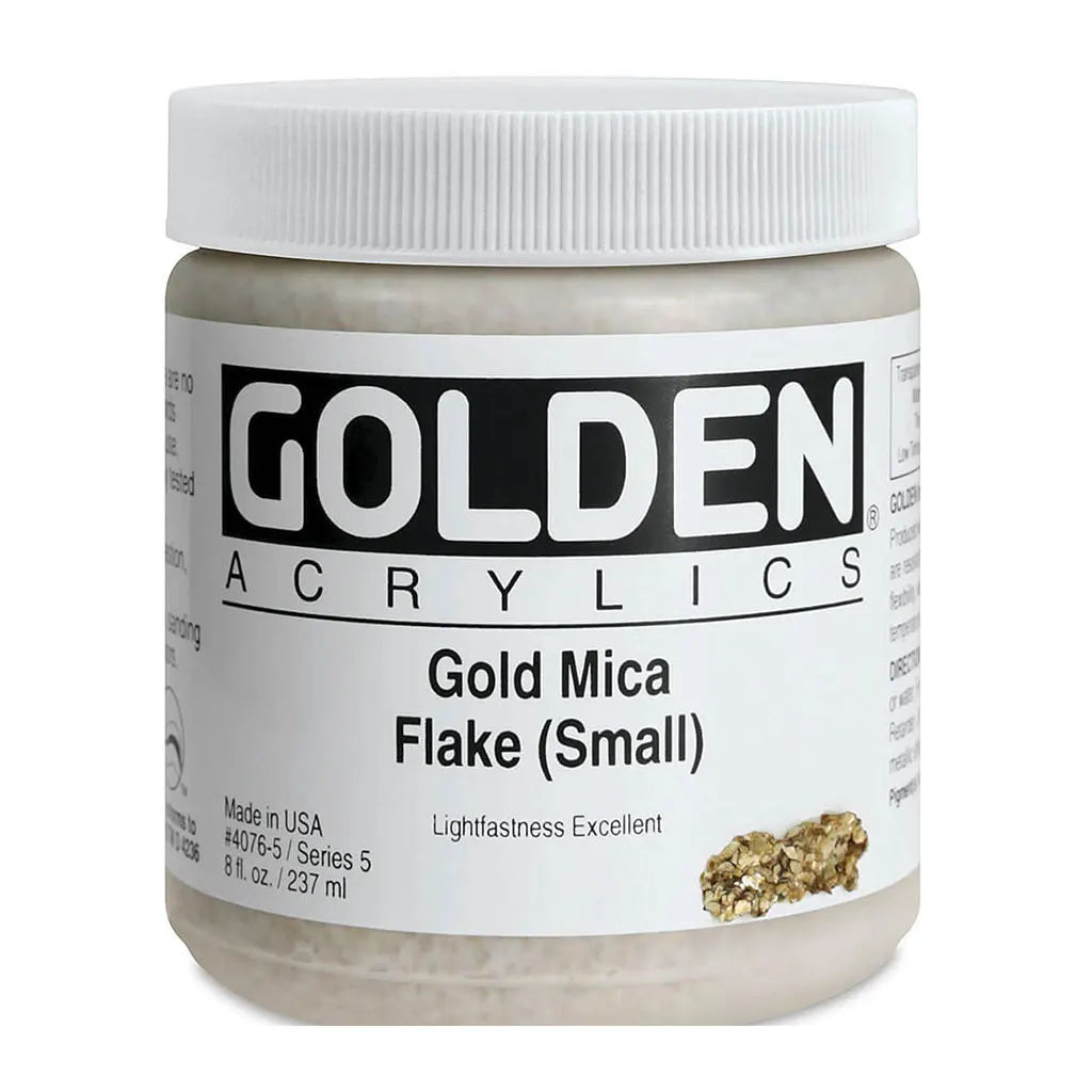 Golden Heavy Body Acrylic 8oz Gold Mica Flake Small S5