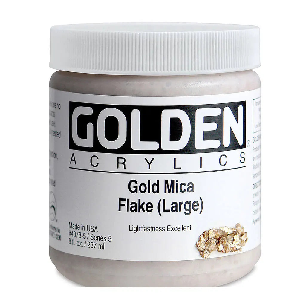 Golden Heavy Body Acrylic 8oz Gold Mica Flake Large S5