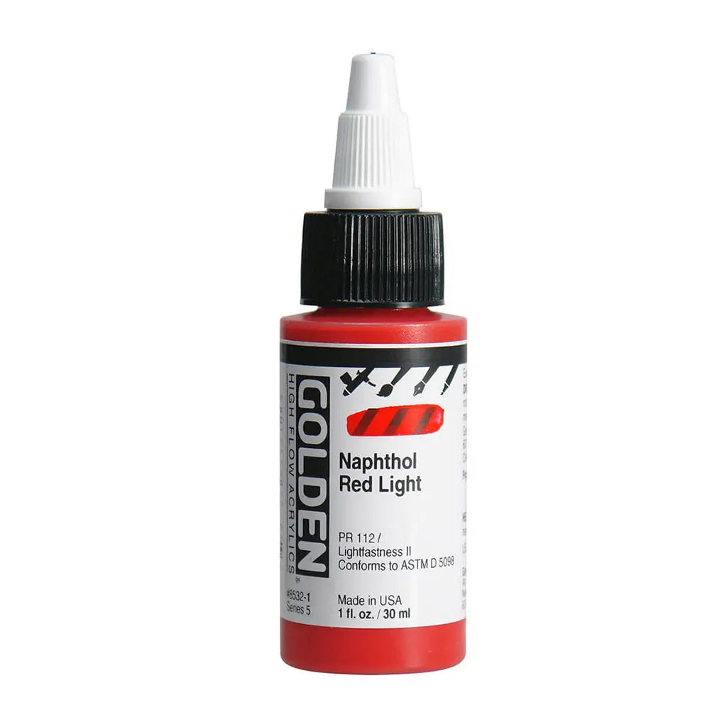 Golden High Flow Acrylic Paint 1oz Naphthol Red Light S5