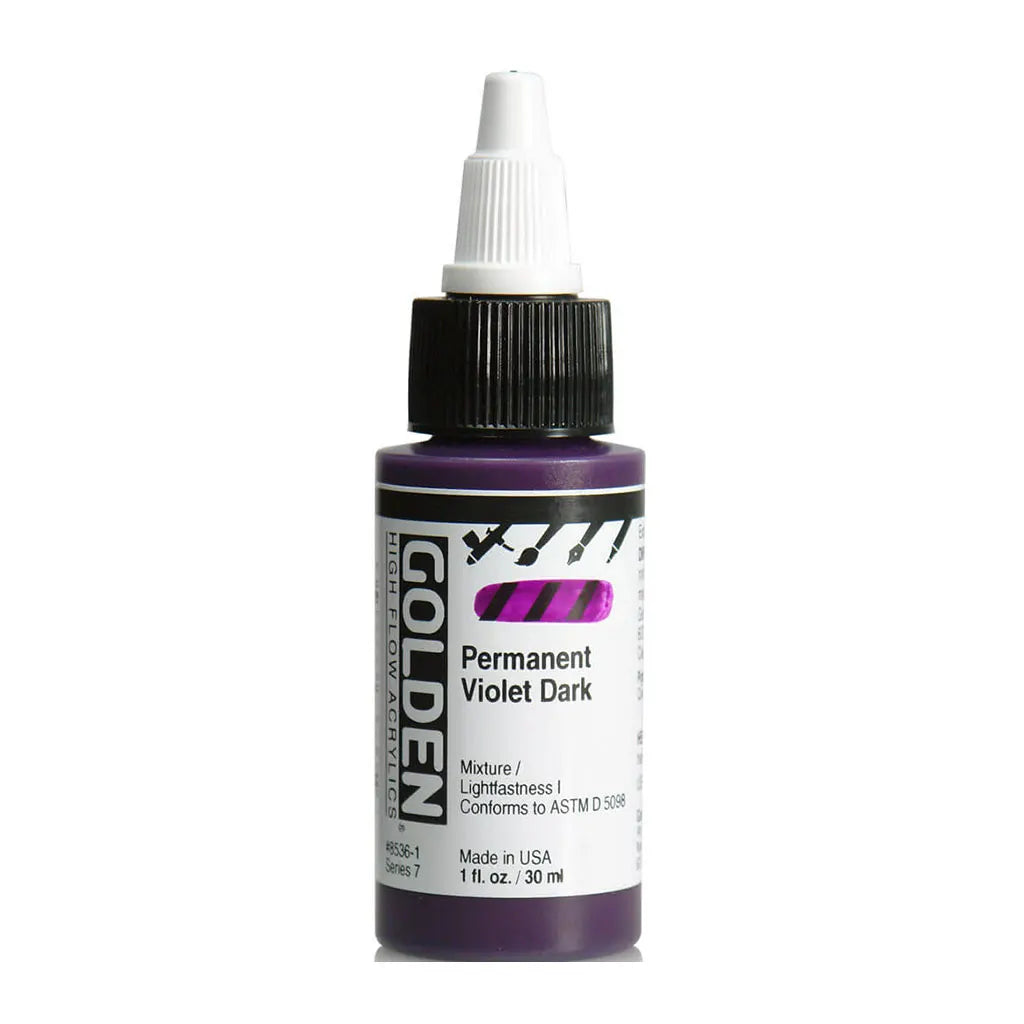 Golden High Flow Acrylic Paint 1oz Permanent Violet Dark S7