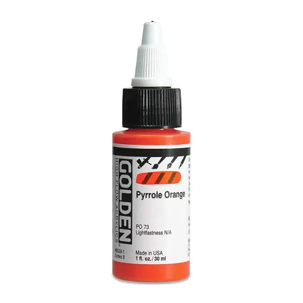 Golden High Flow Acrylic Paint 1oz Pyrrole Orange S8