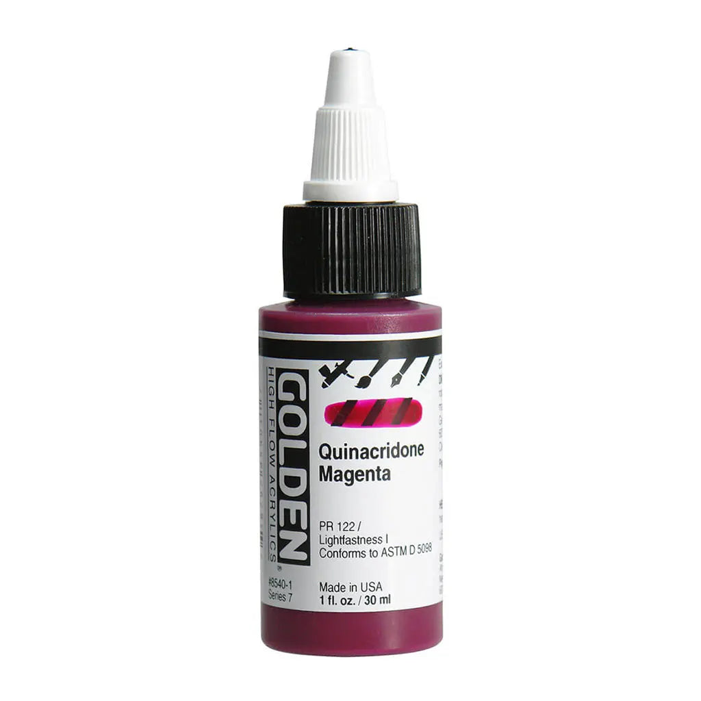Golden High Flow Acrylic Paint 1oz Quinacridone Magenta S7