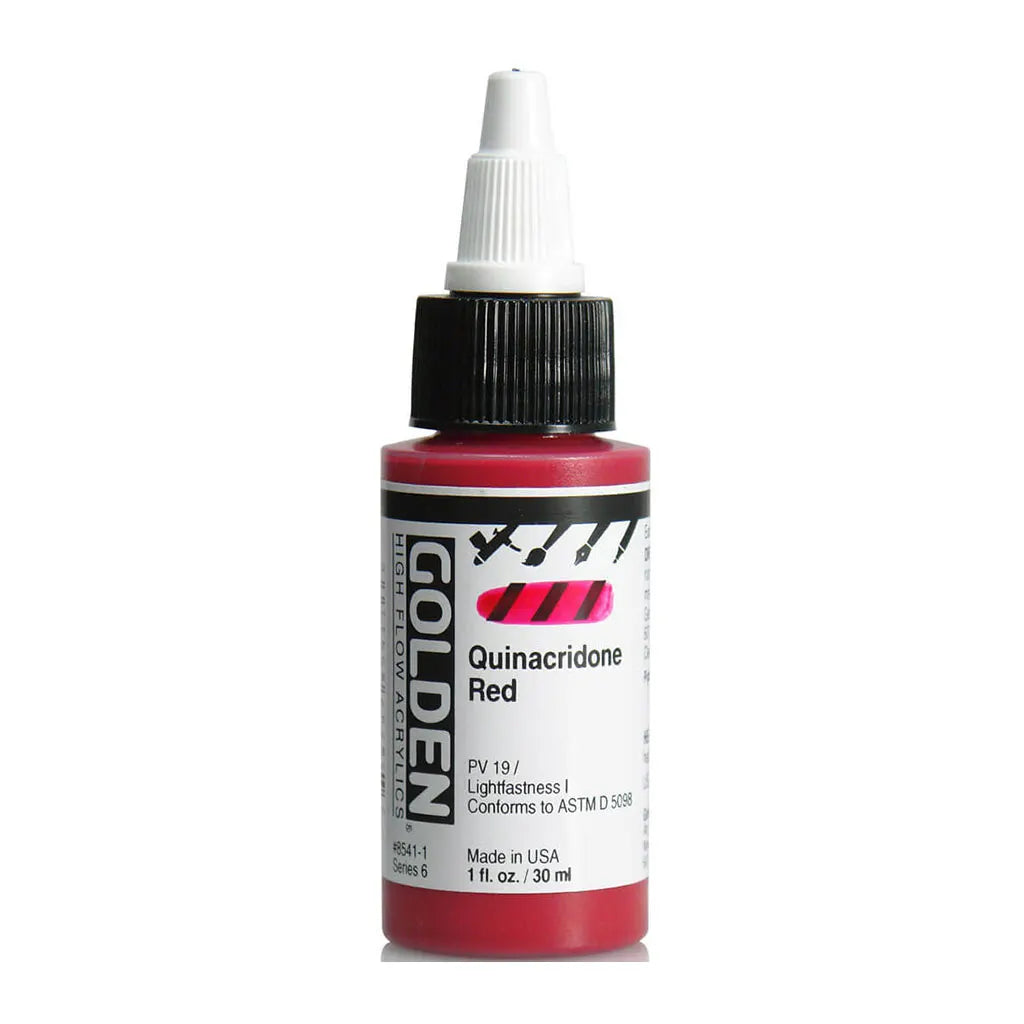 Golden High Flow Acrylic Paint 1oz Quinacridone Red S6