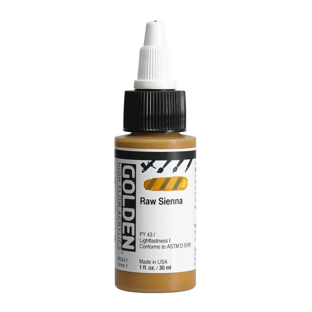 Golden High Flow Acrylic Paint 1oz Raw Sienna S1