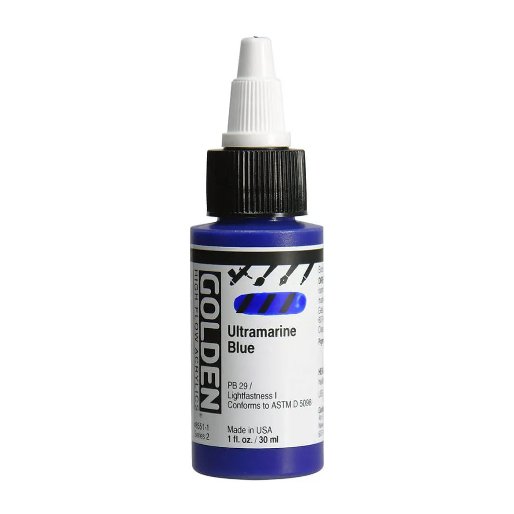 Golden High Flow Acrylic Paint 1oz Ultramarine Blue S2