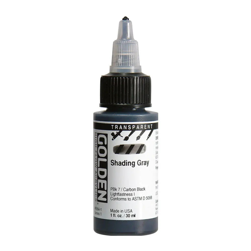 Golden High Flow Acrylic Paint 1oz Transparent Shading Gray S1