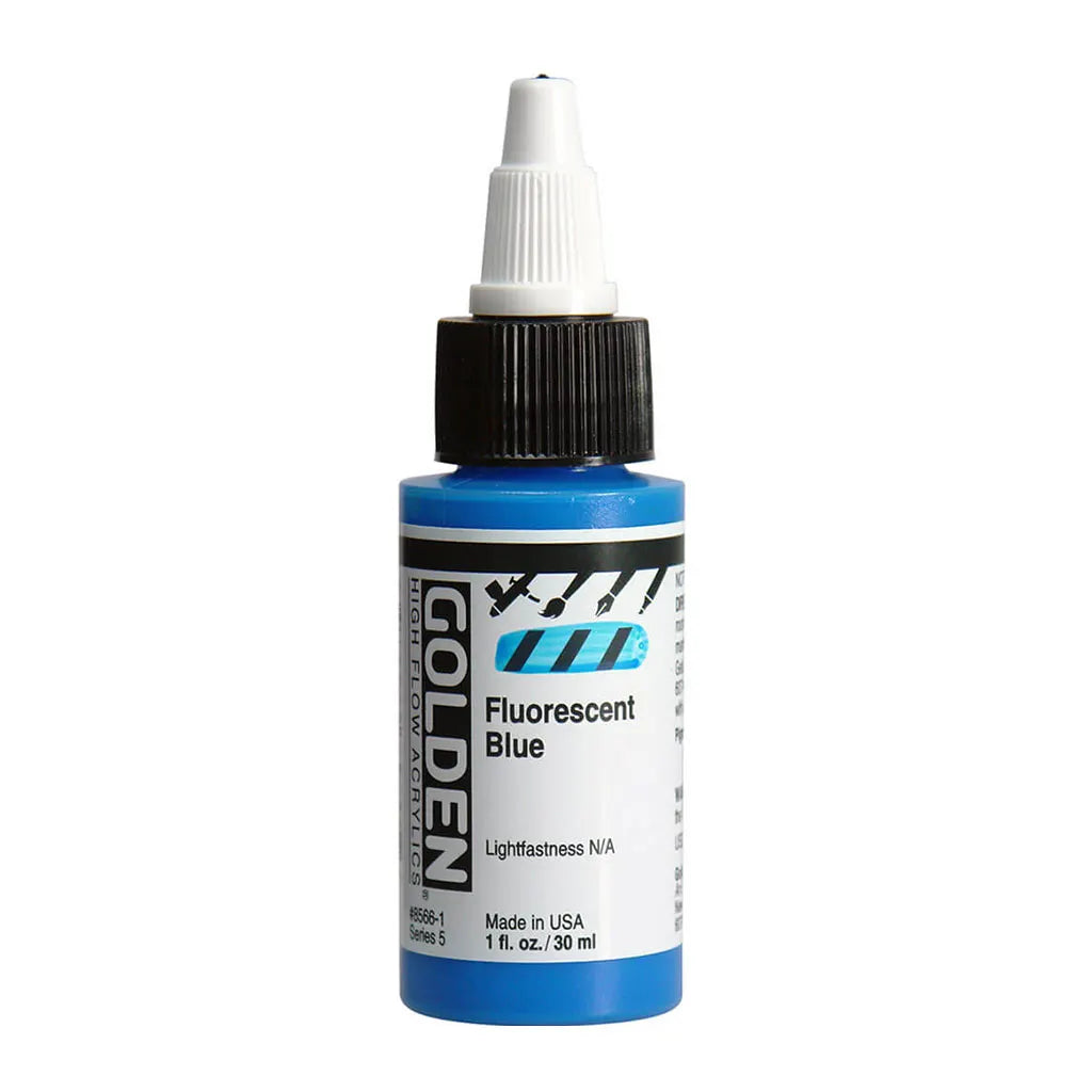 Golden High Flow Acrylic Paint 1oz Fluorescent Blue S5