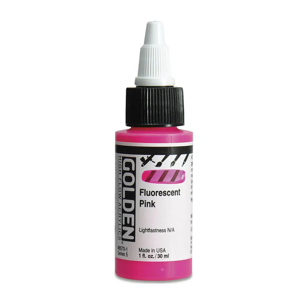 Golden High Flow Acrylic Paint 1oz Fluorescent Pink S5