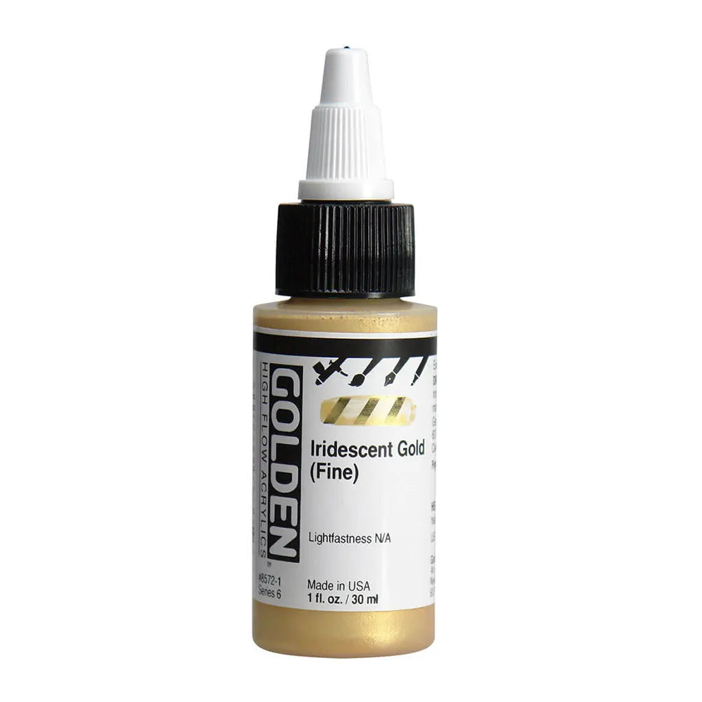 Golden High Flow Acrylic Paint 1oz Iridescent Gold (Fine) S6