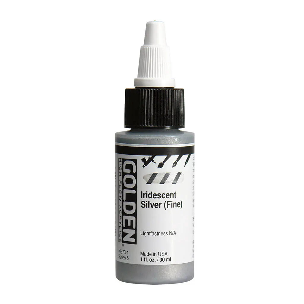 Golden High Flow Acrylic Paint 1oz Iridescent Silver (Fine) S5