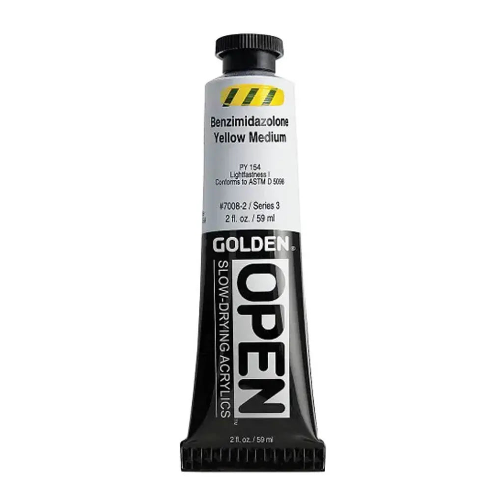 Golden OPEN Slow-Drying Acrylic Paint 2oz Benzimidazolone Yellow Medium S3