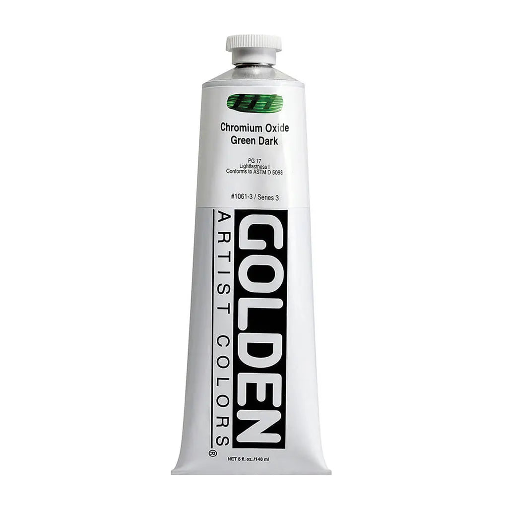 Golden Heavy Body Acrylic 5oz Chrom Oxide Green Dark S3