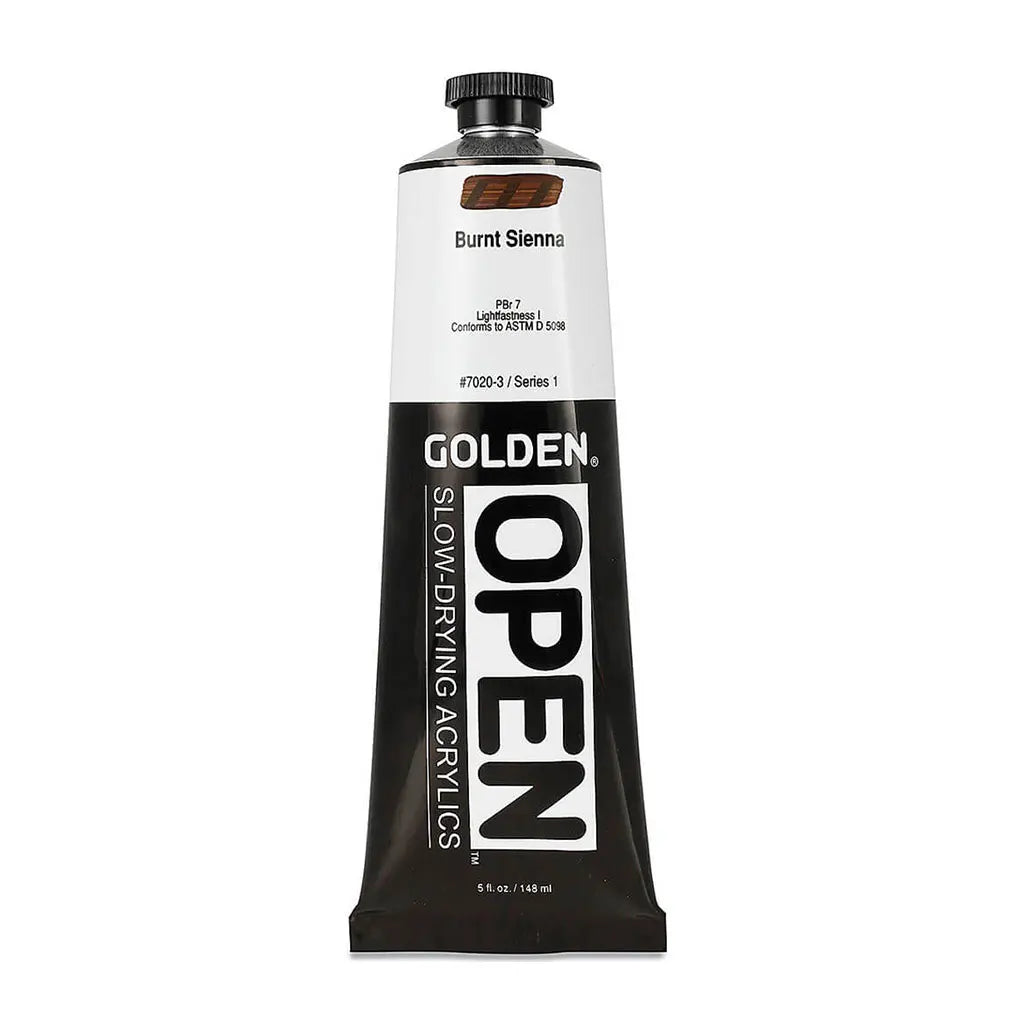 Golden OPEN Slow-Drying Acrylic Paint 5oz Burnt Sienna S1
