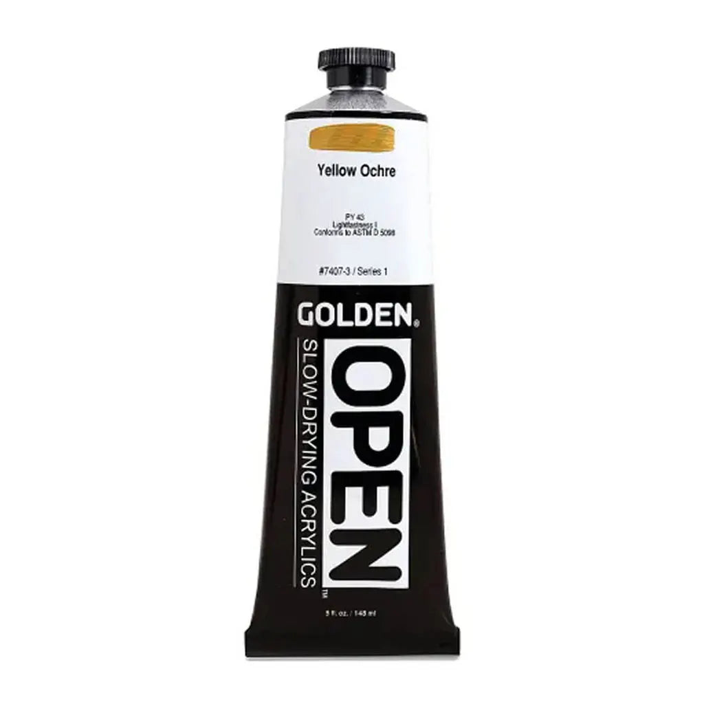 Golden OPEN Slow-Drying Acrylic Paint 5oz Yellow Ochre S1