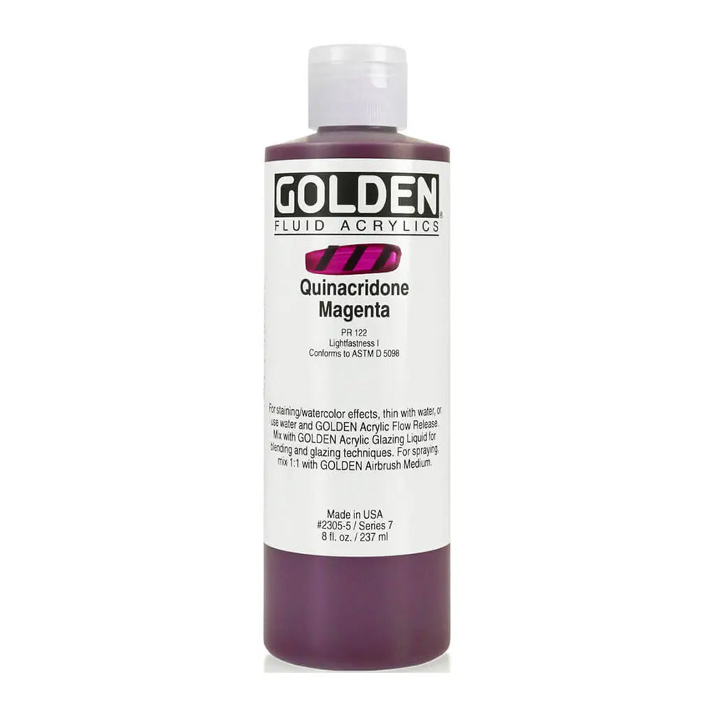 Golden Fluid Acrylic 8oz Quin. Magenta S7