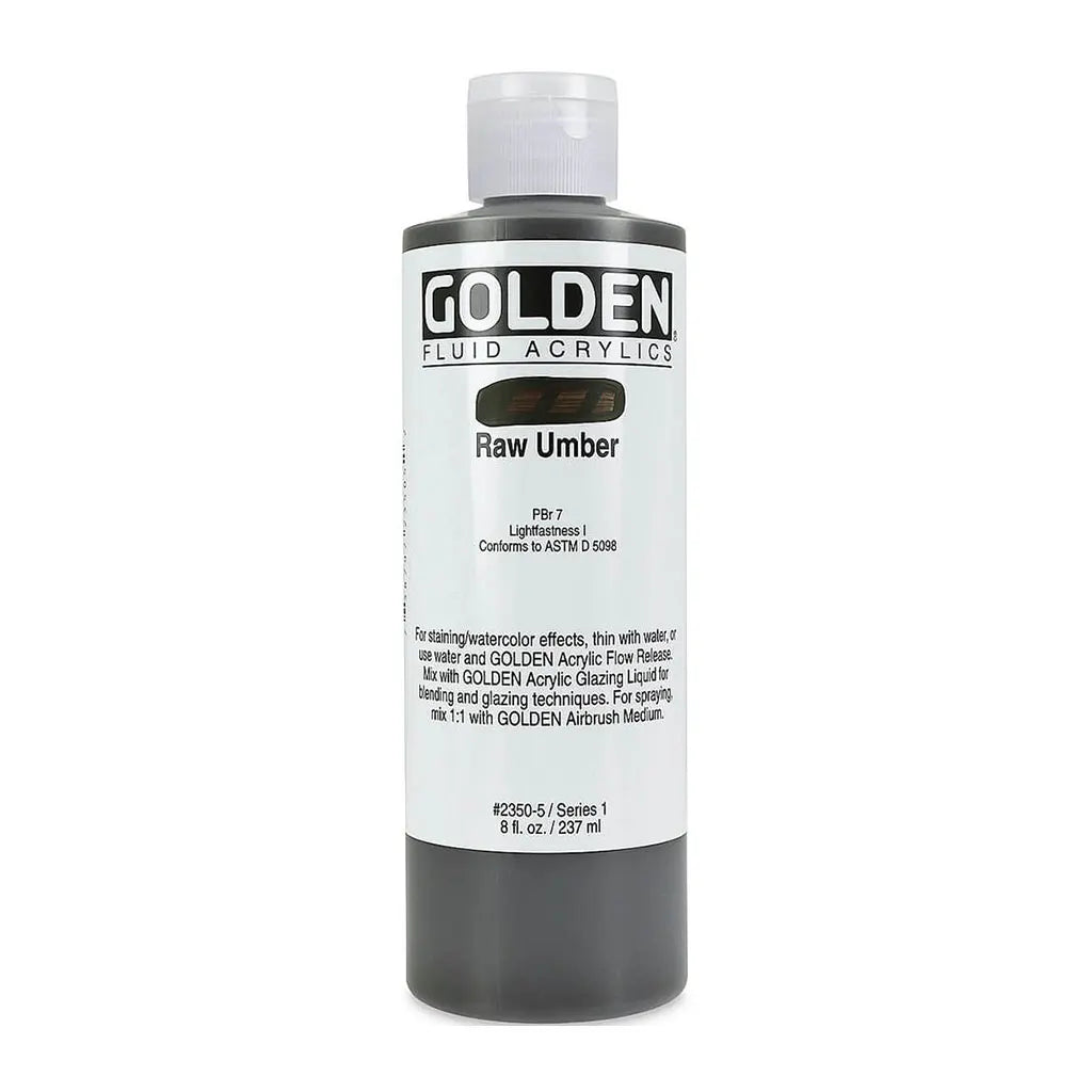Golden Fluid Acrylic 8oz Raw Umber S1