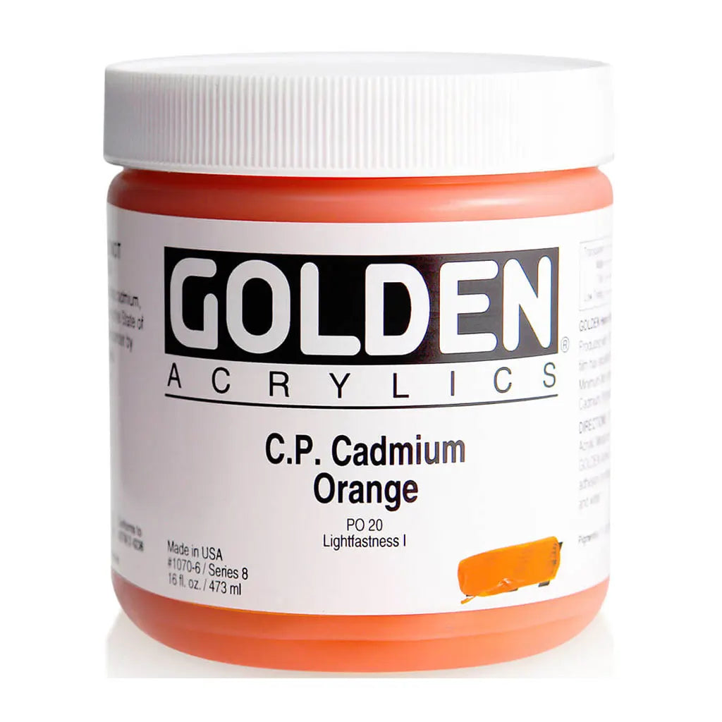 Golden Heavy Body Acrylic 16oz Cadmium Orange S8