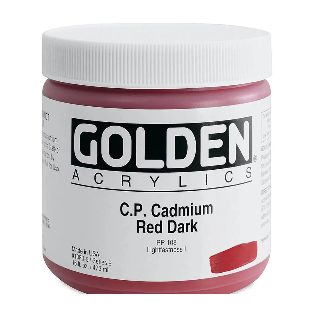 Golden Heavy Body Acrylic 16oz Cadmium Red Orange S9