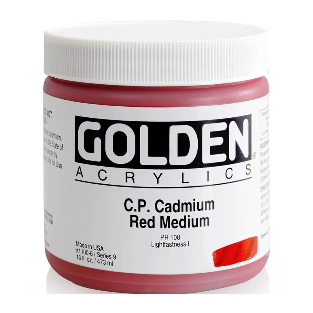 Golden Heavy Body Acrylic 16oz Cadmium Red Medium S9