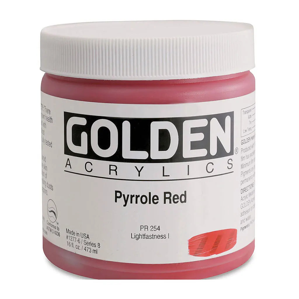 Golden Heavy Body Acrylic 16oz Pyrrole Red S8