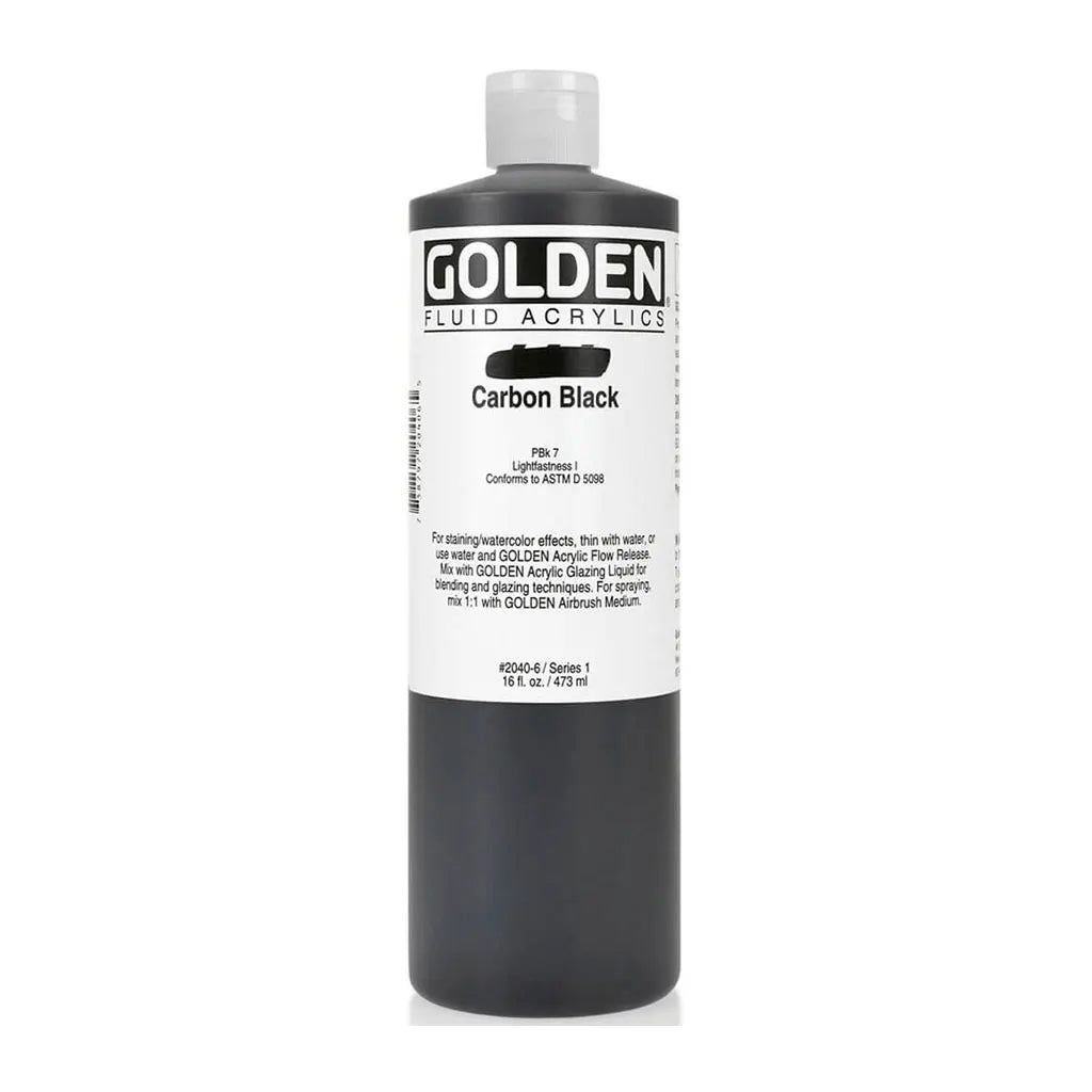 Golden Fluid Acrylic 16oz Carbon Black S1