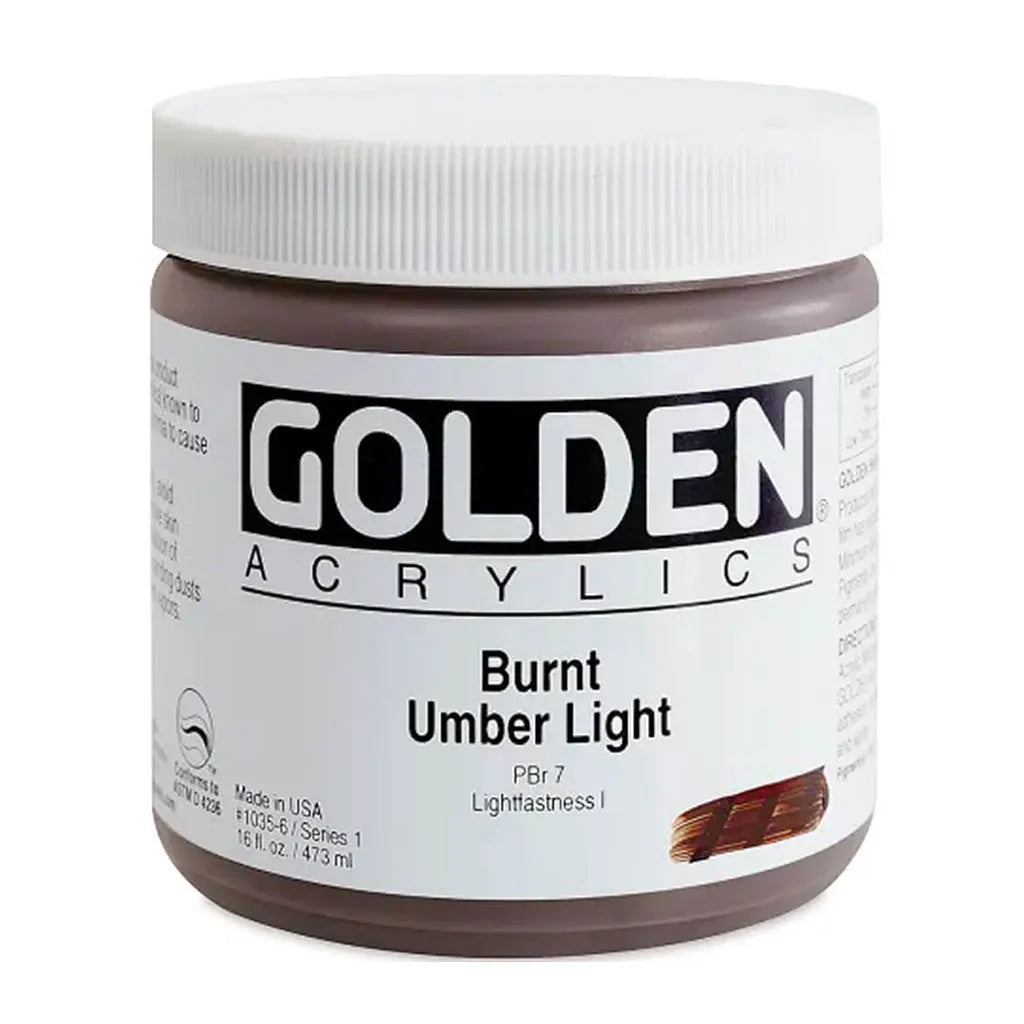 Golden Heavy Body Acrylic 16oz Burnt Umber Light S1