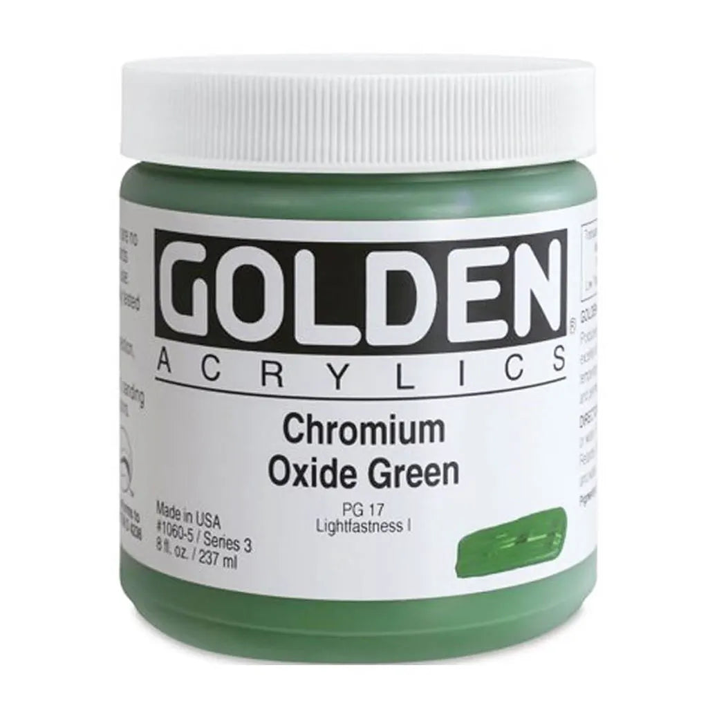 Golden Heavy Body Acrylic 8oz Chromium Oxide Green S3