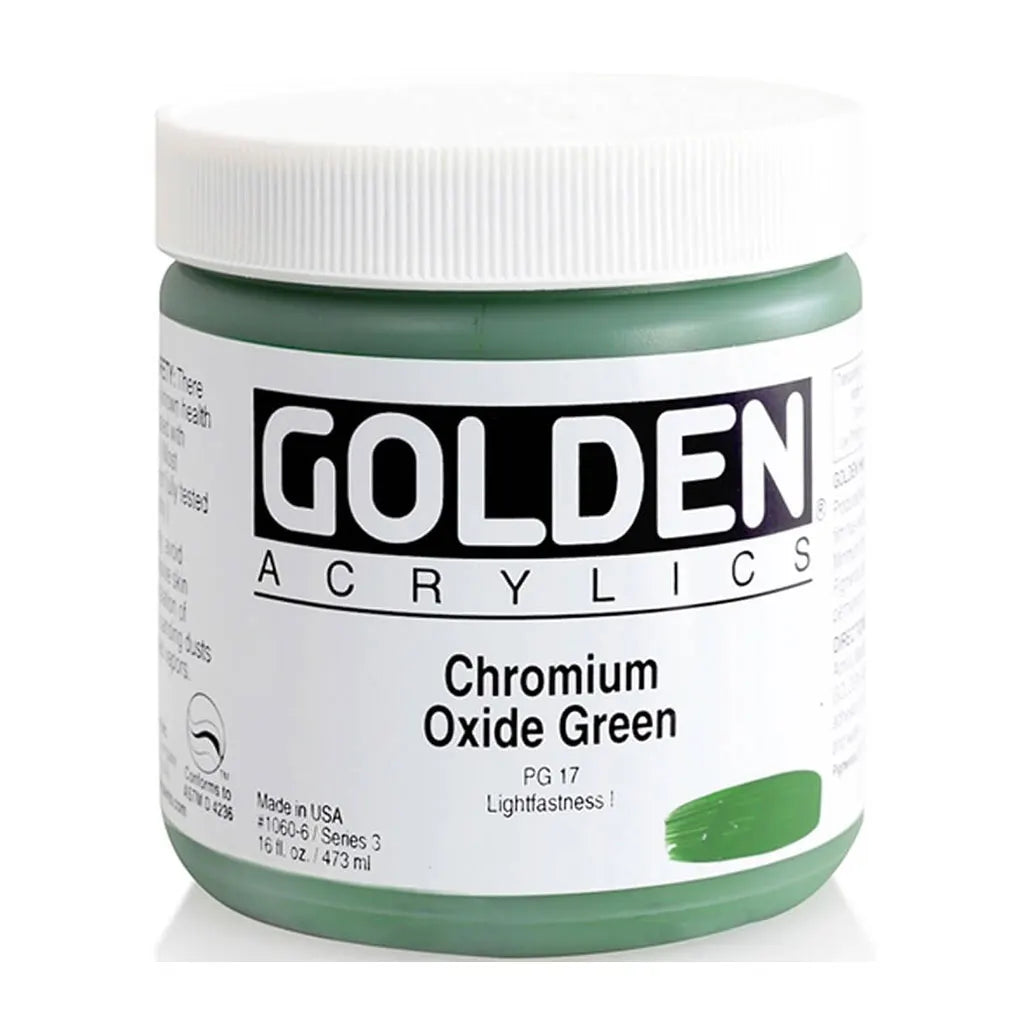 Golden Heavy Body Acrylic 16oz Chromium Oxide Green S3