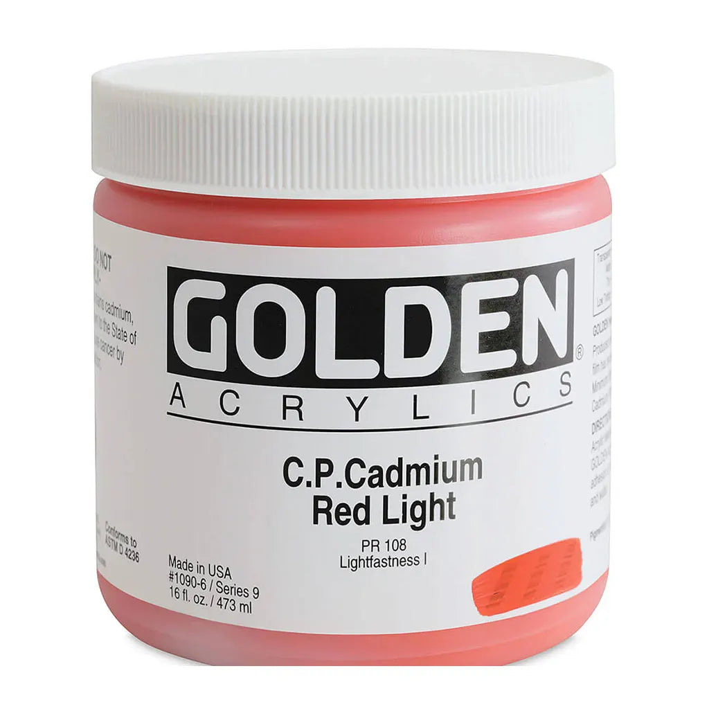 Golden Heavy Body Acrylic 16oz Cadmium Red Light S9