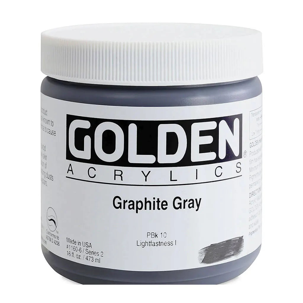Golden Heavy Body Acrylic 16oz Graphite Gray S2