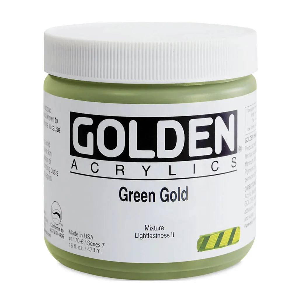 Golden Heavy Body Acrylic 16oz Green Gold S7