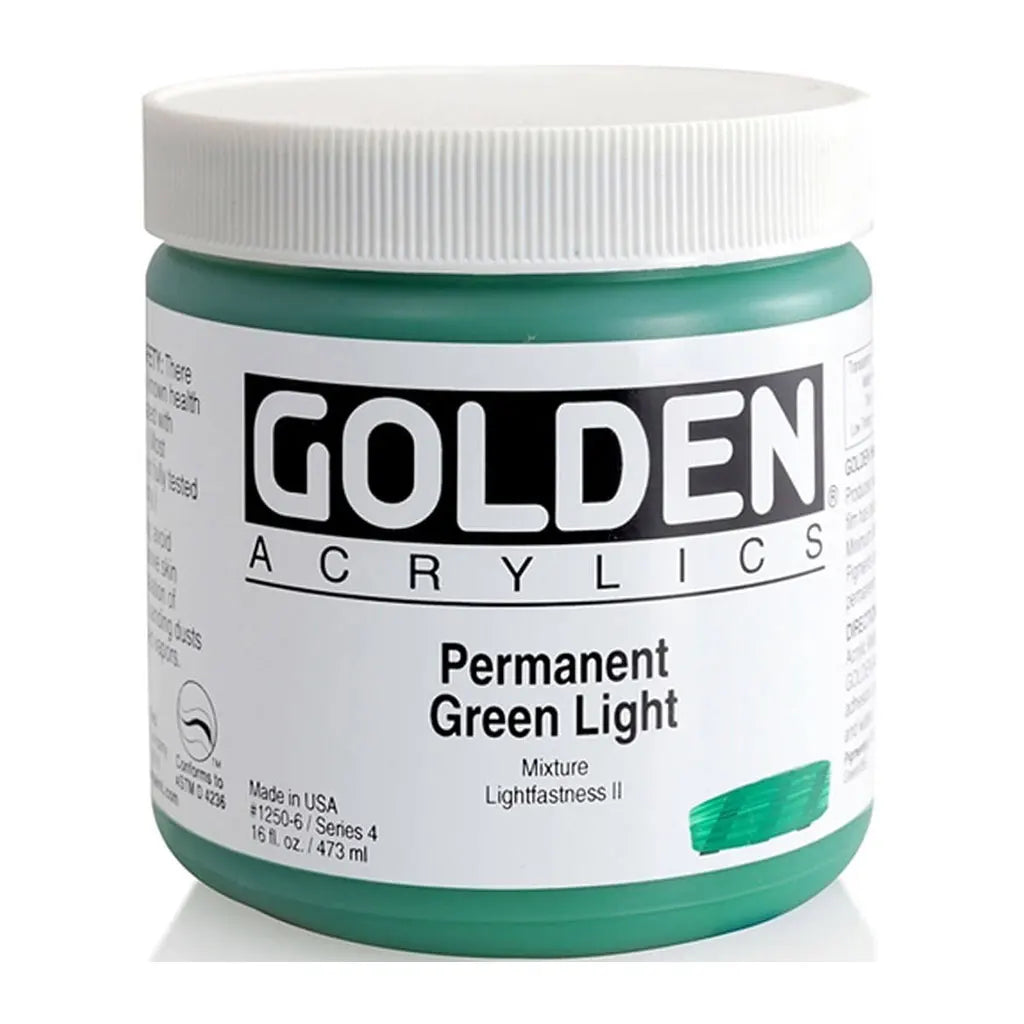 Golden Heavy Body Acrylic 16oz Permanent Green Light S4