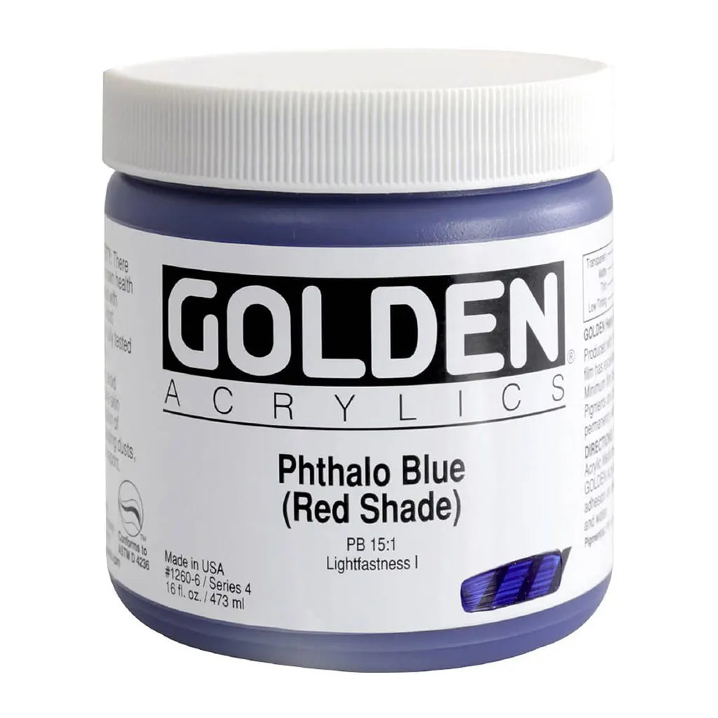 Golden Heavy Body Acrylic 16oz Phthalo Blue (Red Shade) S4
