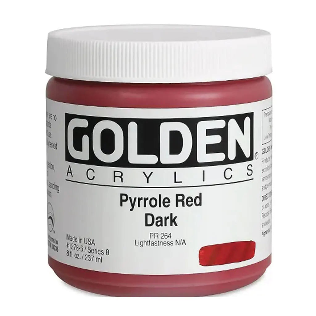 Golden Heavy Body Acrylic 8oz Pyrrole Red Dark S8
