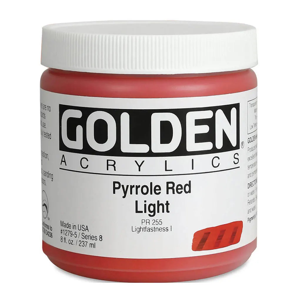 Golden Heavy Body Acrylic 8oz Pyrrole Red Light S8