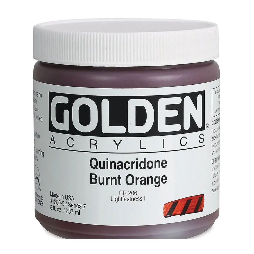 Golden Heavy Body Acrylic 8oz Quinacridine Burnt Orange S7