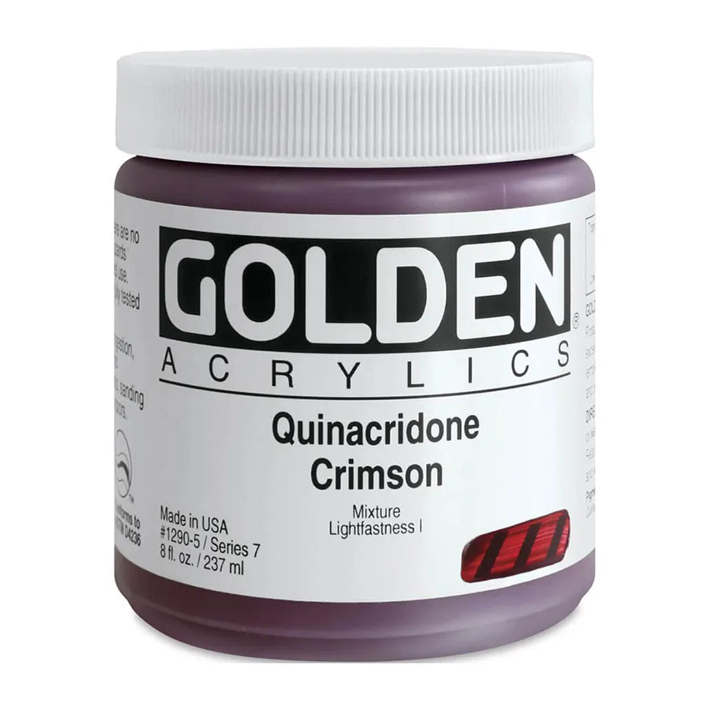 Golden Heavy Body Acrylic 8oz Quinacridine Crimson S7