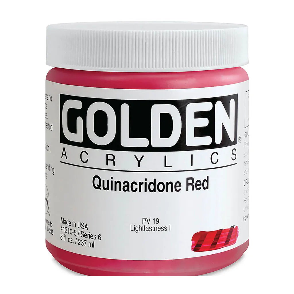 Golden Heavy Body Acrylic 8oz Quinacridone Red S6