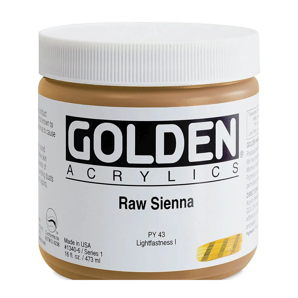 Golden Heavy Body Acrylic 16oz Raw Sienna S1