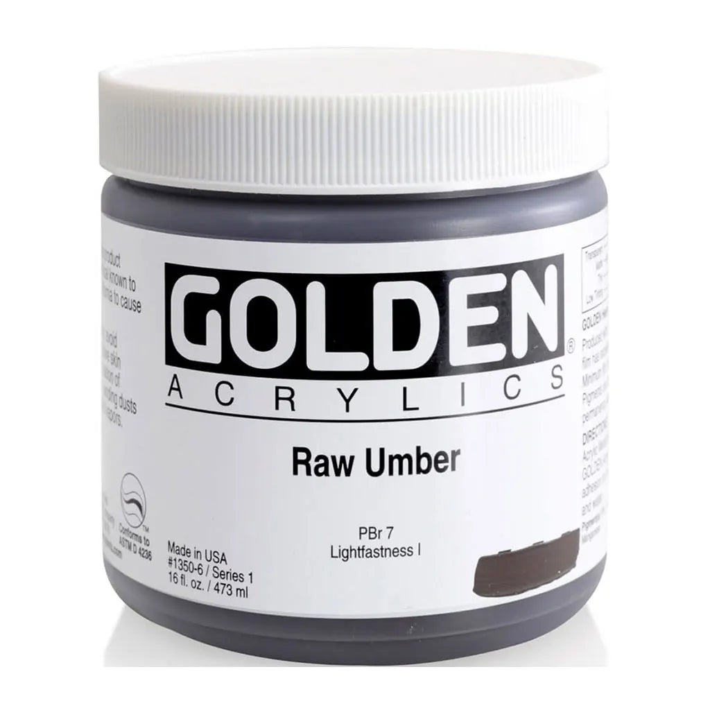 Golden Heavy Body Acrylic 16oz Raw Umber S1