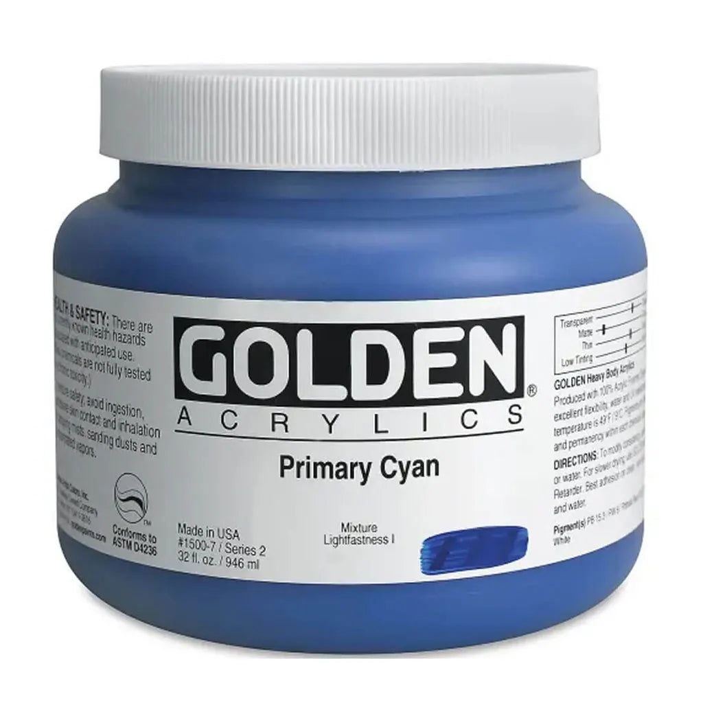 Golden Heavy Body Acrylic 32oz Primary Cyan S2