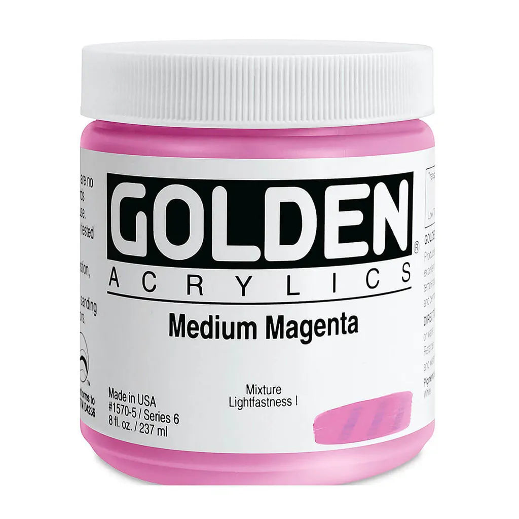 Golden Heavy Body Acrylic 8oz Medium Magenta S6