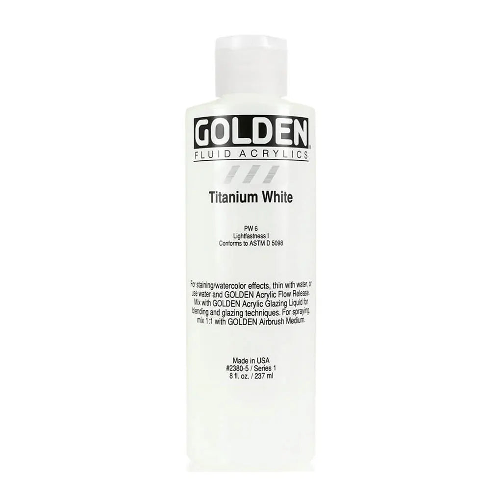 Golden Fluid Acrylic 8oz Titanium White S1