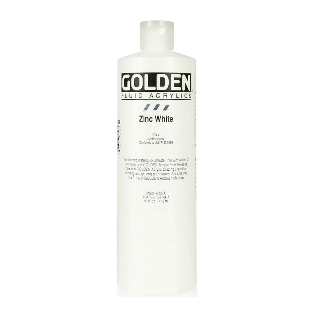 Golden Fluid Acrylic 16oz Zinc White S1