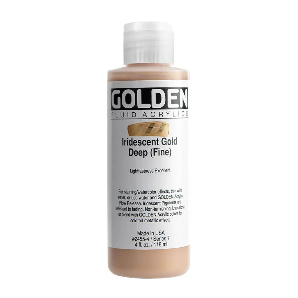 Golden Fluid Acrylic 4oz Irid. Gold Deep (Fine) S7