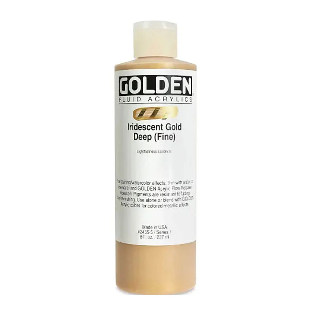 Golden Fluid Acrylic 8oz Irid. Gold Deep (Fine) S7