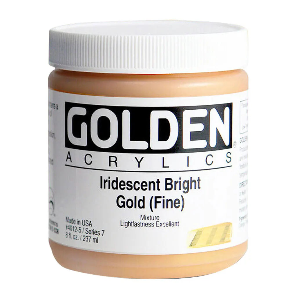 Golden Heavy Body Acrylic 8oz Iridescent Bright Gold (Fine) S7