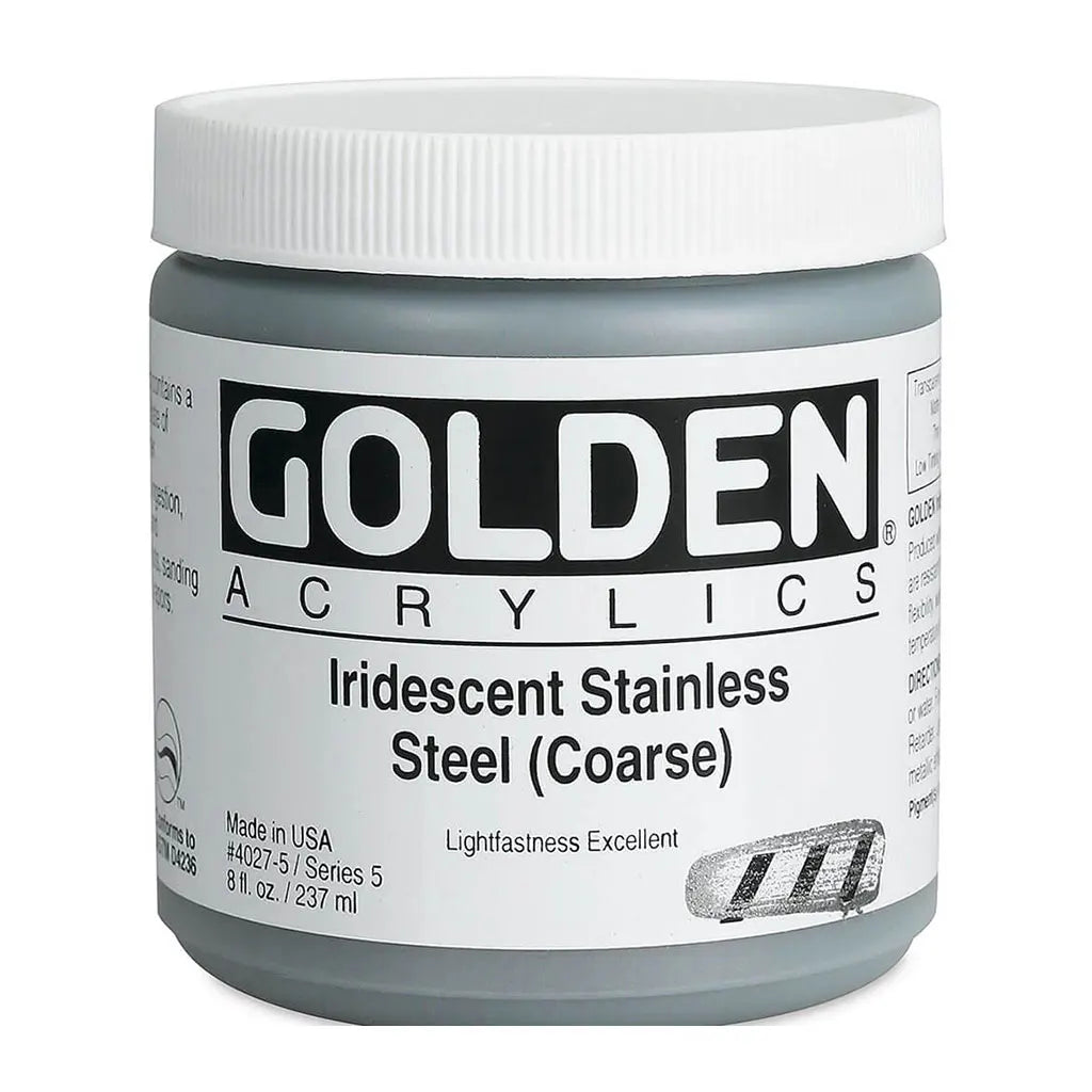 Golden Heavy Body Acrylic 8oz Iridescent Stainless Steel(Crse) S5