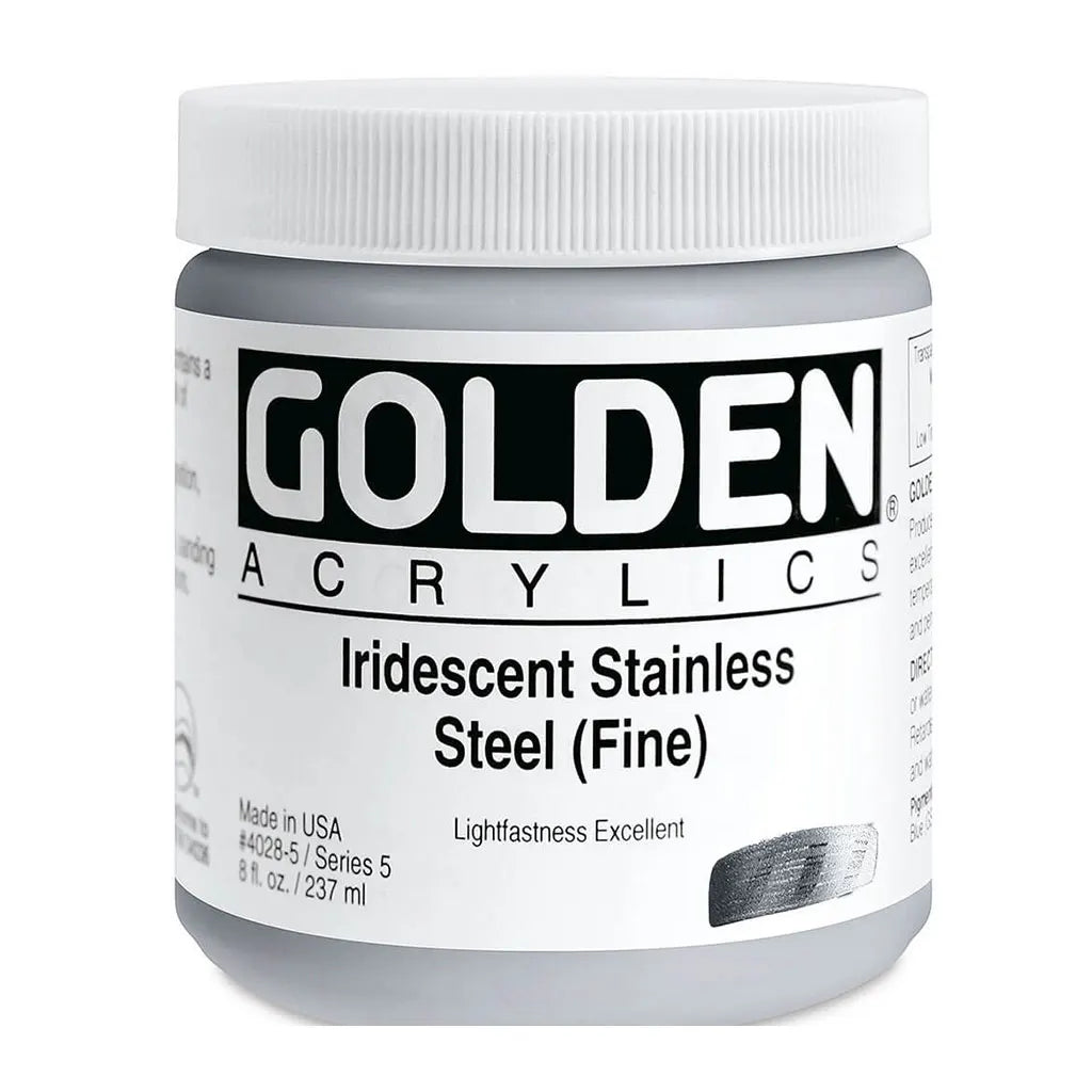 Golden Heavy Body Acrylic 8oz Iridescent Stainless Steel(Fine) S5